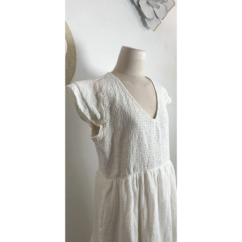 GibsonLook white cotton maxi midi dress L boho shabby chic regency cottage core - Picture 7 of 16